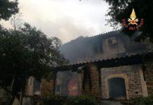 Incendio in agriturismo