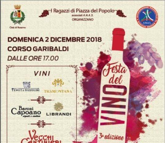 Rosarno, domenica III edizione Festa del vino