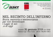 Gioia Tauro: Storia, memoria e testimonianza per non dimenticare i Lager di ieri e di oggi Giovedì 31 gennaio, Cgil e Auser incontrano lo storico e saggista Rocco Lentini