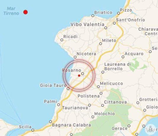 Scossa di terremoto epicentro Rosarno