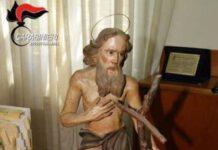 Caulonia, ritrovata la statua rubata di Sant’Ilarione Abate