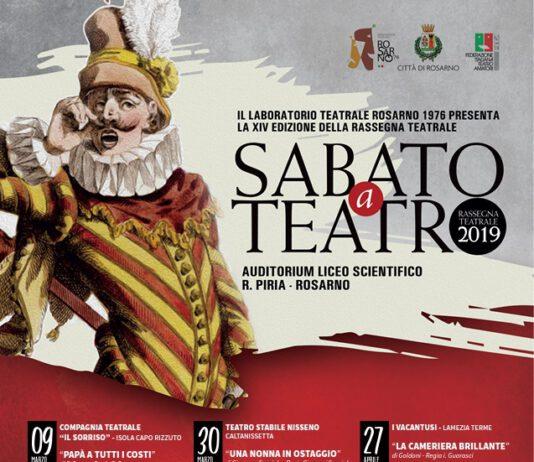 Parte sabato 9 Marzo la nuova Rassegna Teatrale “Sabato a Teatro 2019”