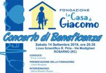 Rosarno-sabato 14 settembre presentazione Fondazione “La casa di Giacomo”