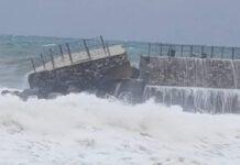 Maltempo Calabria distrugge il molo di Pizzo