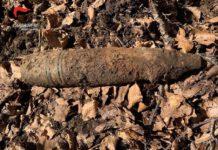 Rinvenuto ordigno bellico nei pressi di un torrente