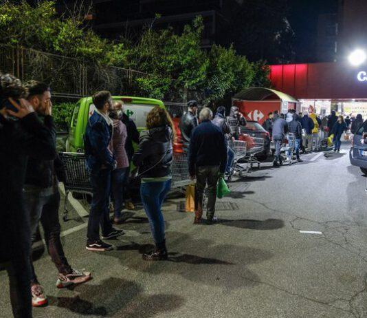 Coronavirus- Italia zona rossa- nella notte assalto ai supermercati
