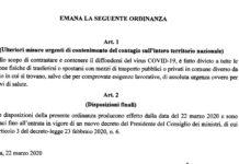 Coronavirus- Divieto di spostarsi con mezzi pubblici o privati in comuni diversi da quello in cui ci si trova