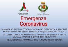 Rosarno Emergenza Coronavirus- attivato servizio di consegna a domicilio, gratuito, di beni di prima necessità