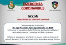 Rosarno- stasera dalle ore 20:00 disinfezione e sanificazione del territorio