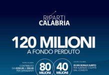 Riparti Calabria- il piano della regione per far ripartire l’economia- 120 milioni