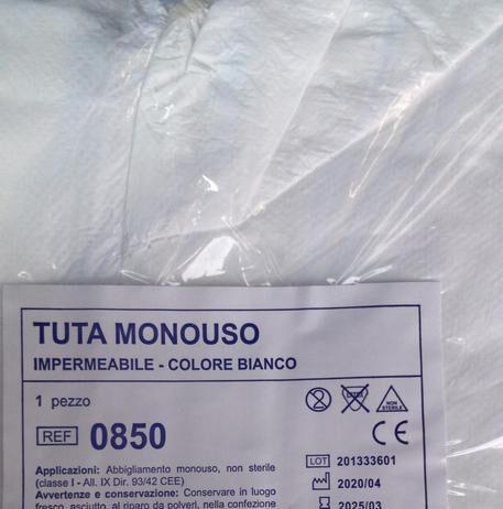 Calabria-Tute non conformi prodotte in Cina consegnate a operatori del 118