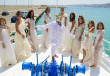 Calabria: il designer Greco omaggia Nettuno con le sue spose: sfilata su peschereccio Maria Margherita