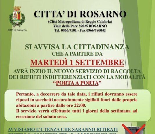 Rosarno- nuovo servizio raccolta rifiuti indifferenziati
