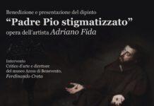 L’opera “Padre Pio stigmatizzato” dell’artista rosarnese Adriano Fida esposta al Santuario di San Pio