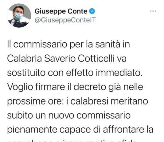 Presidente Conte: “Cotticelli va sostituito con effetto immediato”