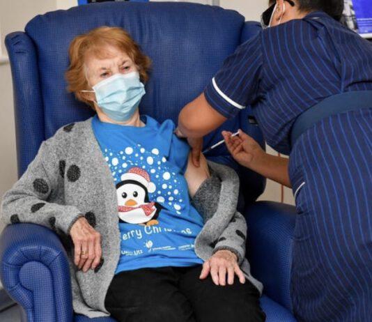 Regno Unito: Primo vaccino ad una 90enne