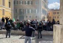 Protesta dei commercianti a Roma- tafferugli in piazza Montecitorio