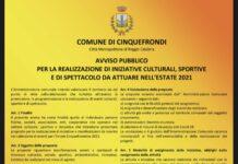 Cinquefrondi – Avviso pubblico realizzazione eventi estate 2021