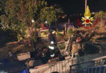 Incendio furgone con bombole di gas