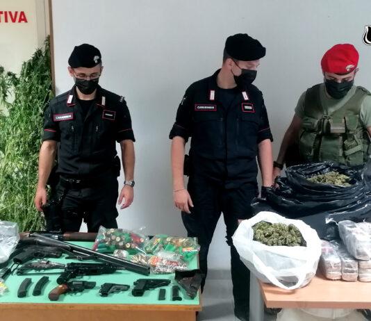 Piantagione di marijuana e armi rinvenute – arrestati padre e figli