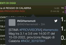 Forte scossa di terremoto in Calabria