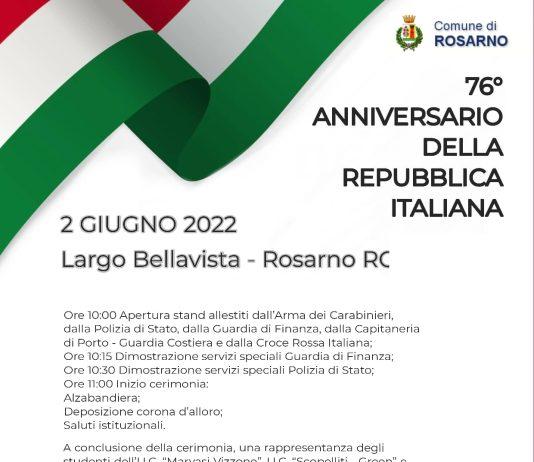Rosarno – cerimonia 76° anniversario Repubblica italiana
