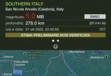 Scossa di terremoto avvertita in Calabria