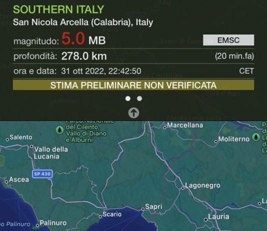 Scossa di terremoto avvertita in Calabria