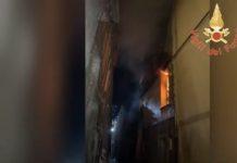 Incendio in abitazione nel centro storico