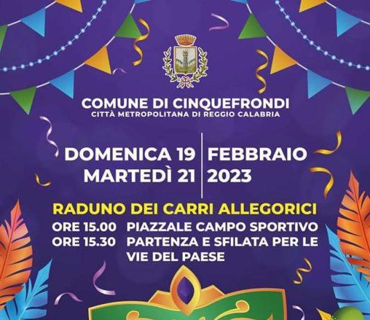 Domenica 19 febbraio Carnevale a Cinquefrondi