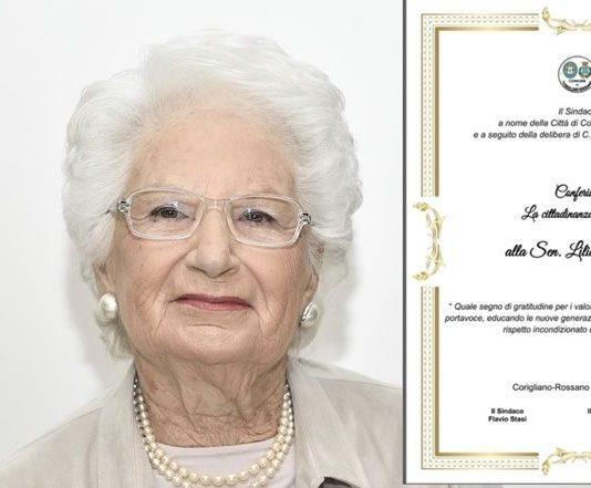 Corigliano Rossano: cittadinanza onoraria a Liliana Segre