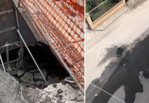Rosarno – ancora segnalazioni su strade dissestate: voragine in via Giosuè Carducci da più di un mese, perdita fognaria in via Medma