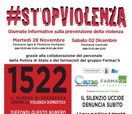 Al via la campagna di sensibilizzazione #STOPVIOLENZA nell’ambito del progetto “Farmacia per il sociale”