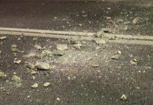 Calcinacci crollati da galleria Limina – chiusa è riaperta questa mattina