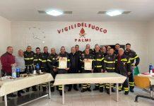 Palmi – Cerimonia festeggiamenti Santa Barbara, consegnate croci anzianità a 5 vigili del fuoco