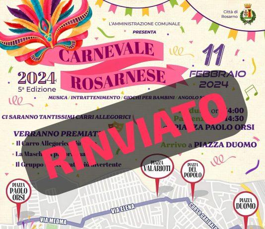 Rosarno – rinviato Carnevale 2024