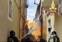 Incendio causato da fuga di gas