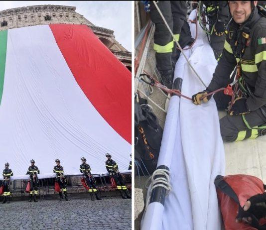 Festa della Repubblica, presente il Vigile del Fuoco palmese Giuseppe Longo all’opera sul Colosseo per il Tricolore