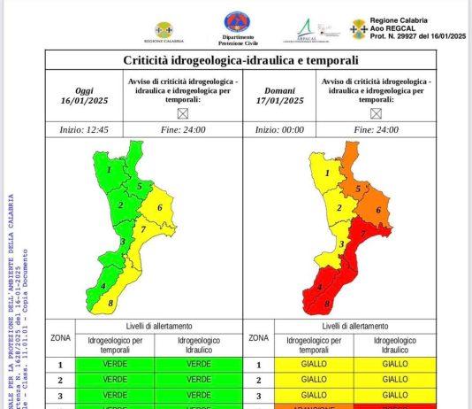Allerta meteo Calabria – scuole chiuse nel reggino