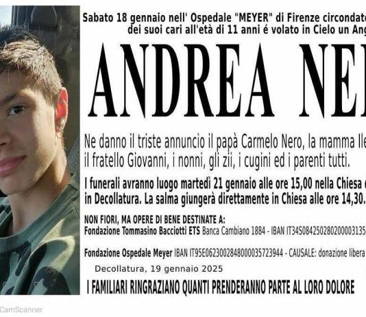Non ce l’ha fatta Andrea il bambino trasferito con volo militare da Lamezia a Firenze – domani i funerali