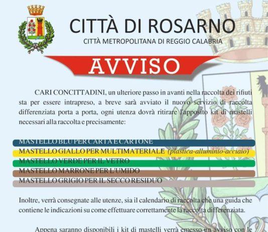 Rosarno – avvio raccolta differenziata