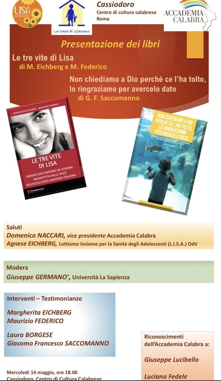 Presentazione di storie amare sanitarie: le storie di Giacomo e Lisa deceduti per errori sanitari