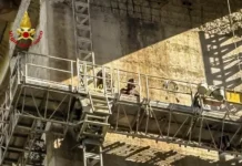 Operai bloccati su piattaforme sospese- intervento dei Vigili del fuoco sul viadotto “Friddizza”