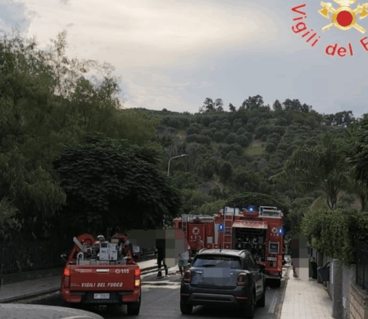 Incendio a Catanzaro, villette a schiera in fiamme nel quartiere S. Maria Vigili del Fuoco Catanzaro