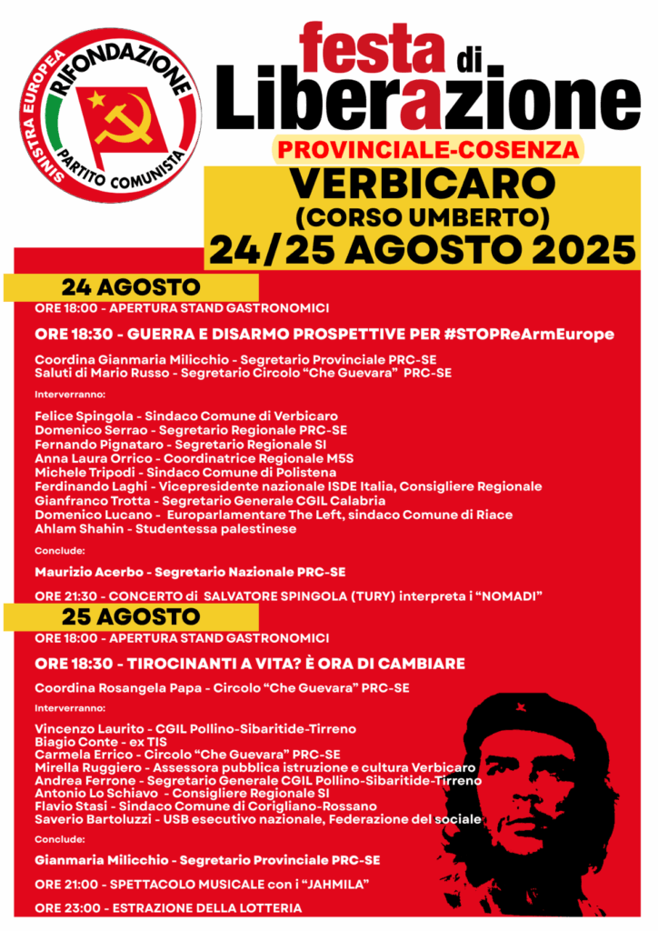Festa di Liberazione Verbicaro - Rifondazione Comunista - Locandina