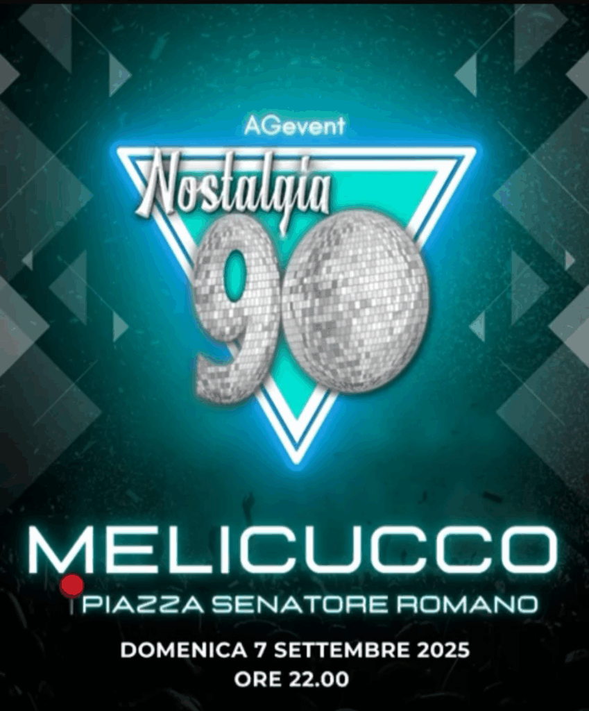 Evento Nostalgio 90 - AGevent - Locandina Melicucco