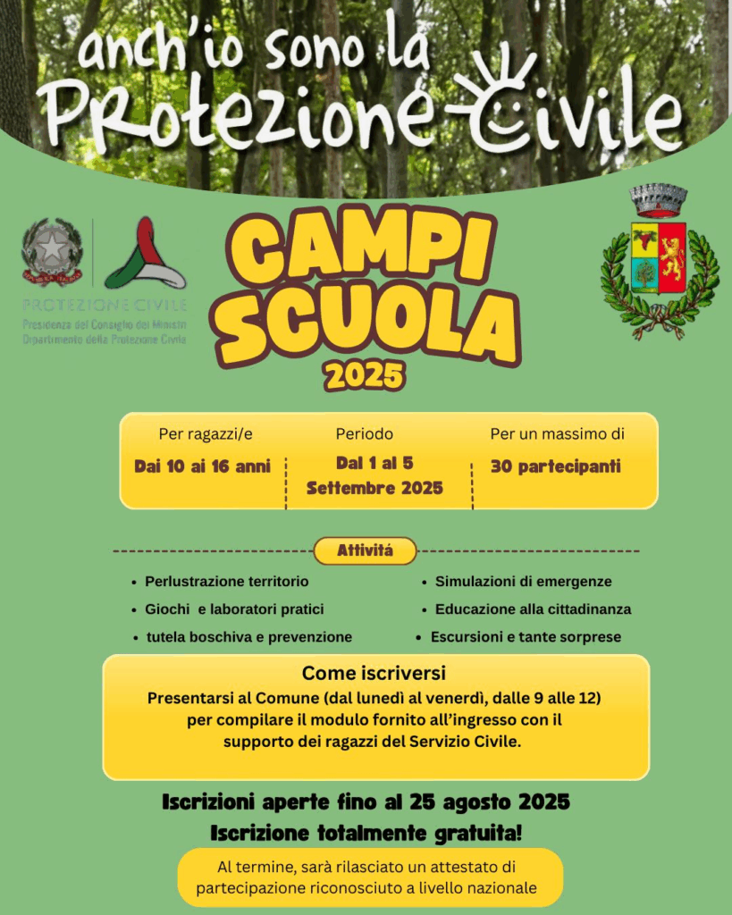 Protezione Civile - Campo Scuola 2025 - Limbadi (VV) - Locandina