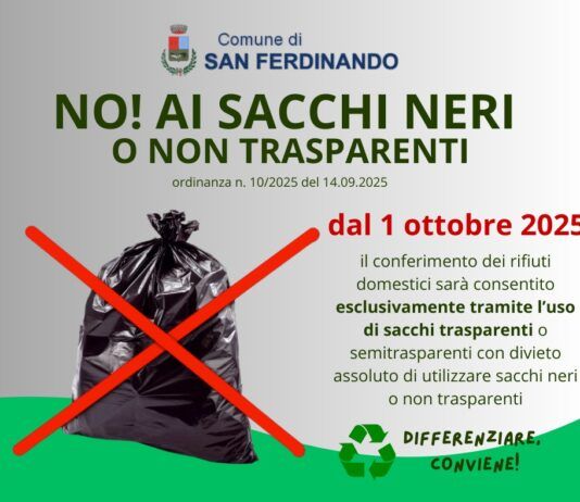 San Ferdinando – Stop ai sacchi neri: si punta su incremento della raccolta differenziata