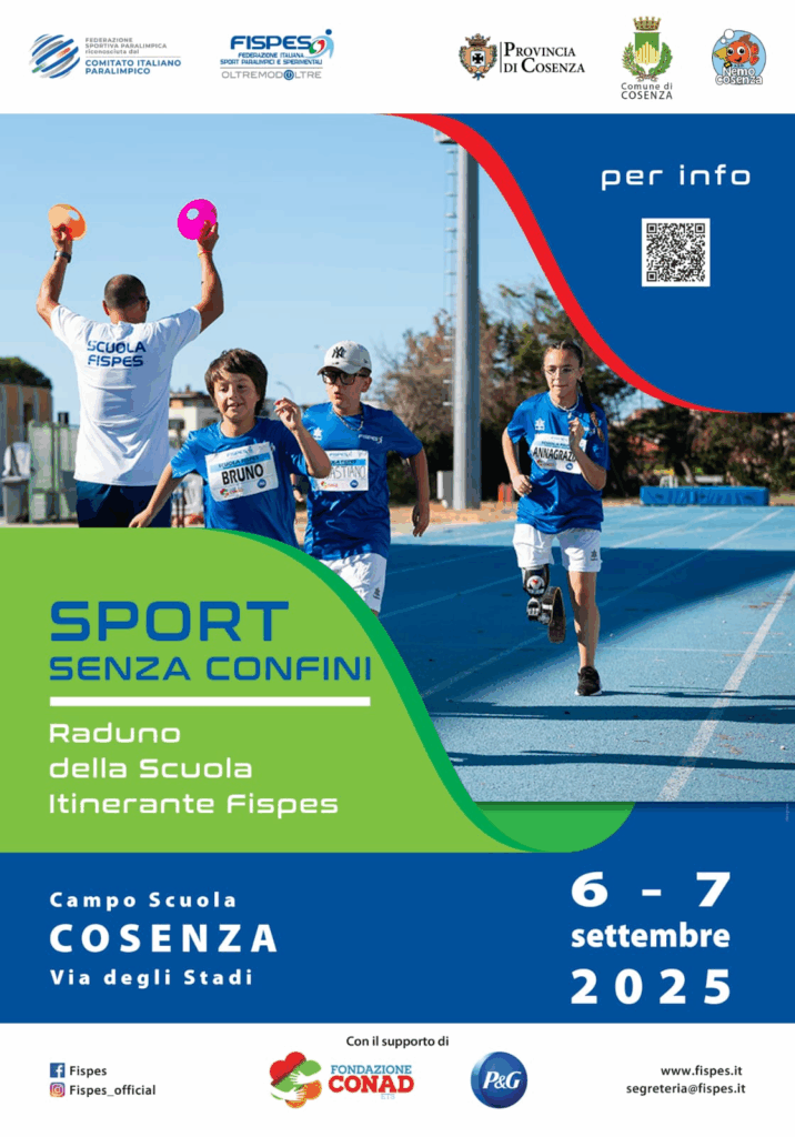 Sport Senza Confini - Cosenza 2025 - sport e inclusione per i piccoli con disabilità - Locandina