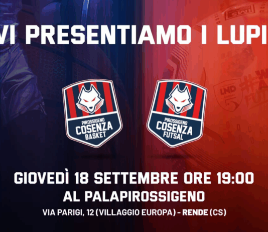 Basket e Futsal – La Pirossigeno Cosenza accende le luci sul PalaPirossigeno: spettacolo e passione rossoblù Pirossigeno - Presentazione squadre Basket e Futsal 2025/2026